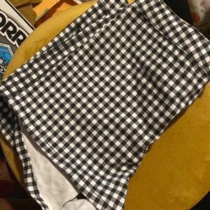 Gingham black and white print shorts never worn